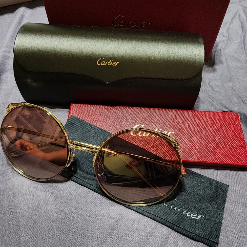 Cartier round pink glasses